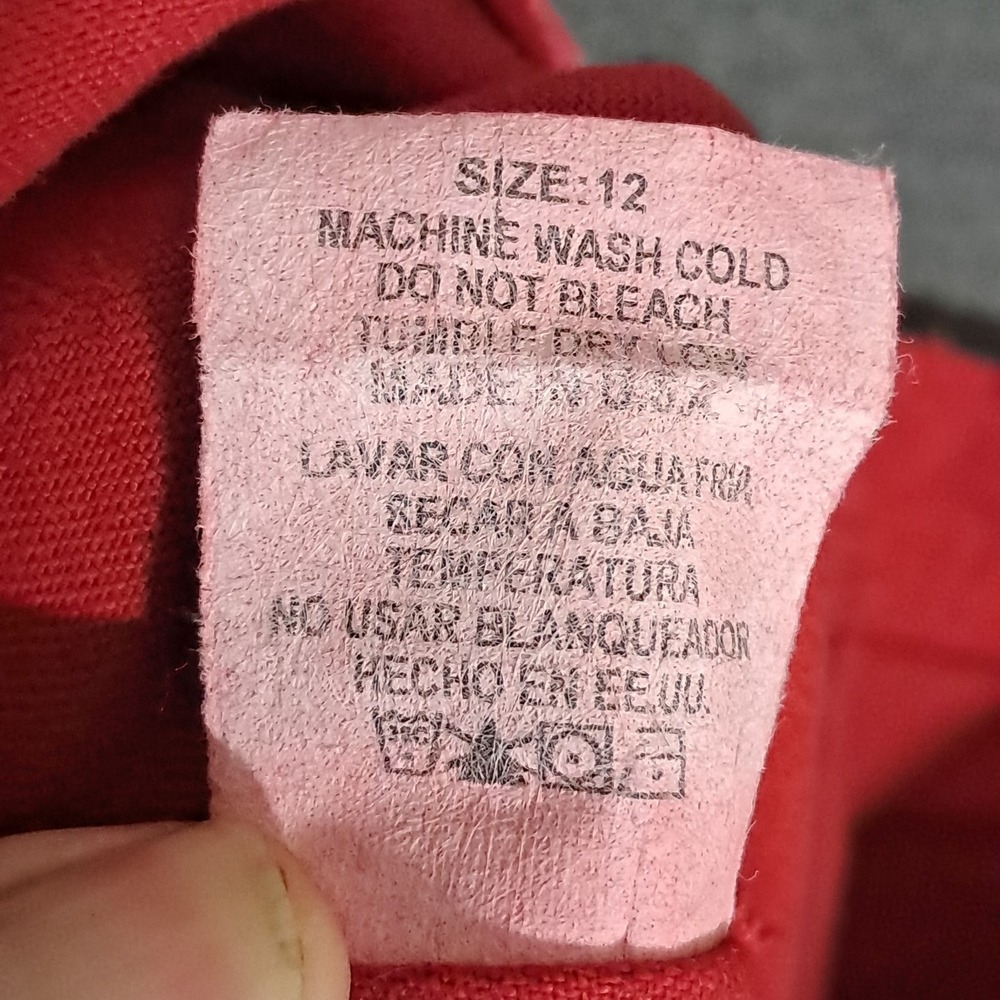 Y2K Red Apple Bottom Jeans Low Rise Apple Embroidered No Back Pockets‎ Size 12 - Picture 12 of 14